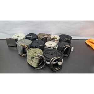 Lot of 11 Men’s Canvas Web Belts – Ben Sherman, D-Ring & Slider Buckles –...